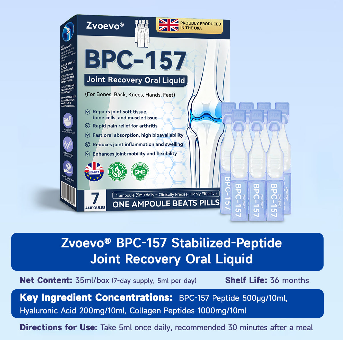 𝑩𝒐𝒐𝒕𝒔 𝑶𝒏𝒍𝒊𝒏𝒆 𝑺𝒕𝒐𝒓𝒆 | 💖💫Zvoevo® BPC-157 Stabilized-Peptide Joint Recovery Oral Liquid - ✅Clinically Co-Developed with the U.K. Peptide Research Alliance (UKPRA)