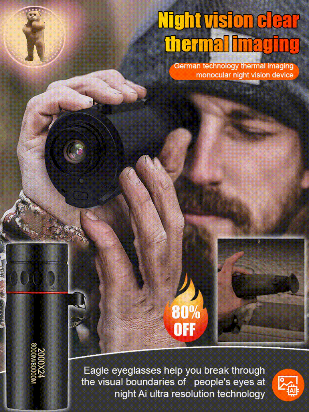 🔥Only a few full sets❤️🔭Professional-grade zoom binoculars😎, equipped with infrared night vision🌃, autofocus💯, WYSIWYG (What You See Is What You Get)
