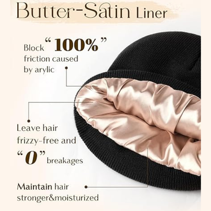🔥Satin-Lined Anti-Frizz Beanie